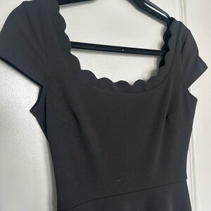 Elegant Black Scalloped Dress